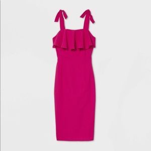Women's Sleeveless Seersucker Ruffle Dress